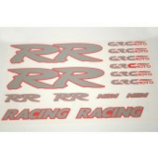 GRC RR Klistermärkeskit grå/röd