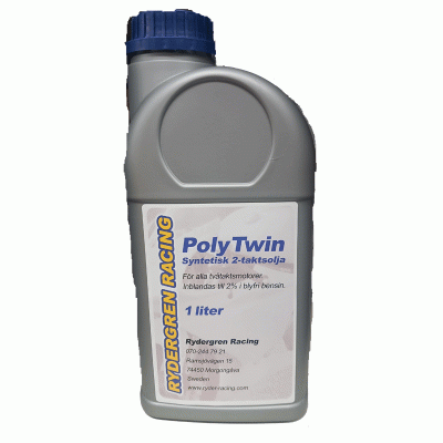 Poly Twin Syntetisk Racing 2-taktsolja 1 liter, Low smoke
